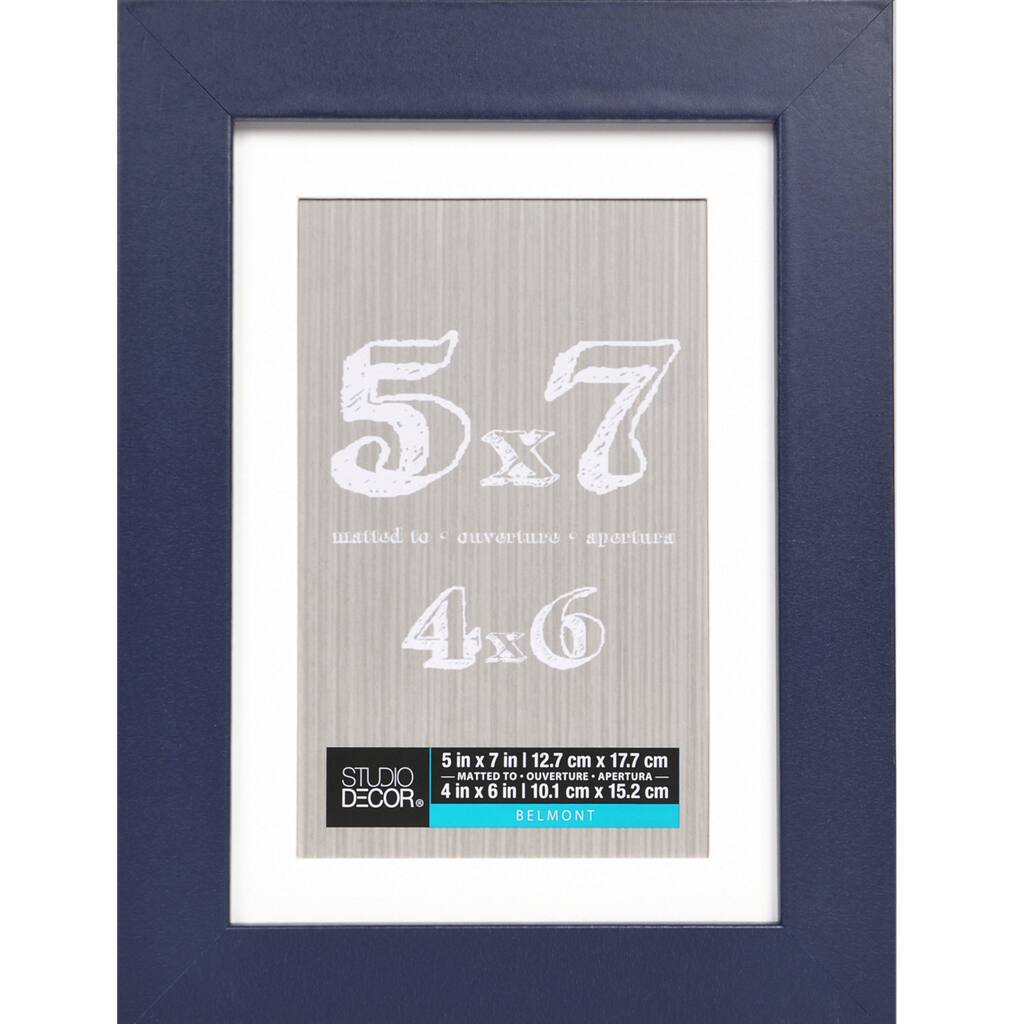 Navy Belmont Frame With Mat By Studio Décor Navy Belmont Frame With Mat By Studio Décor Img